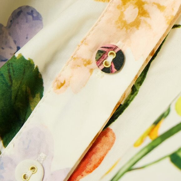 Cara Cara Asbury cropped tie-front floral-print cotton-poplin shirt - Picture 4 of 4